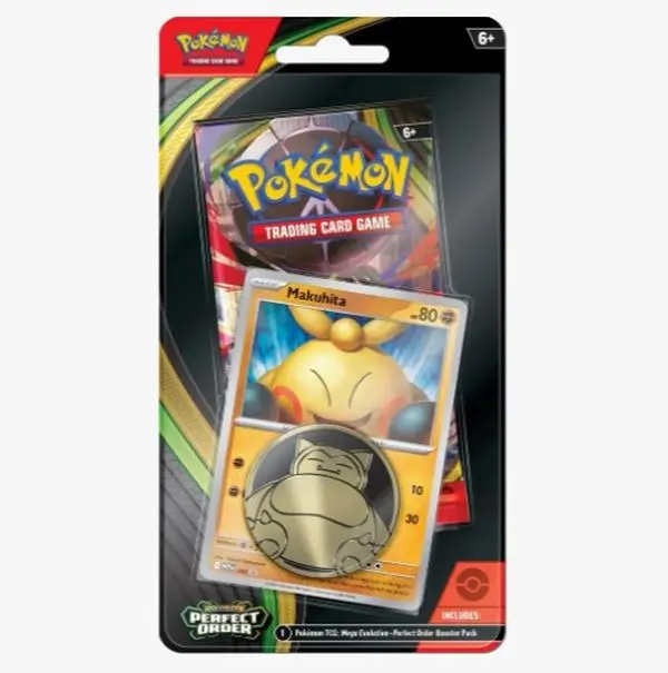 Perfect Order Single Pack Blister [Makuhita] - ME03 - Pokémon TCG - 1 Pack, 1 Promo Card, and 1 Coin