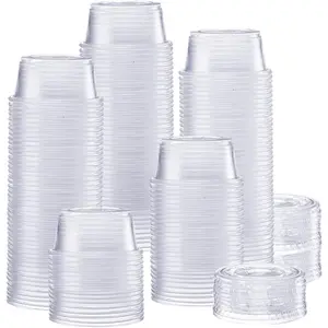2 oz Jello Shot Cups with  [200 Count] Clear Plastic Portion Containers, Condiment Cups for Sauces, Dressings & Samples - Durable, Stackable, Leak-Resistant (Formerly Comfy Package)