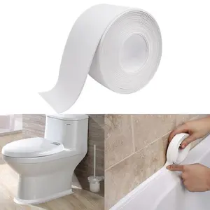 White Waterproof Caulk Tape 3.2m Self-Adhesive Sealing Tape for Bathroom Kitchen Sink Toilet Tub Edges Easy Application & Durability