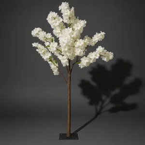 56" (4.5FT) Tall Fake Hydrangea Bloom Tabletop Centerpieces Tree - White - Home Decor