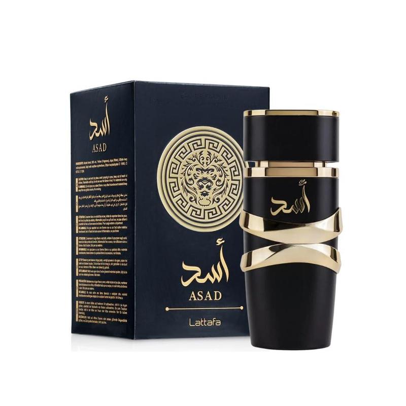 Lattafa Asad Eau de Parfum Spray 3.4 Ounce - Unisex Vanilla Fragrance with Black Pepper & Pineapple Top Notes