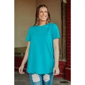 Lucky & Blessed Women's Turquoise Short-Sleeve Shirt