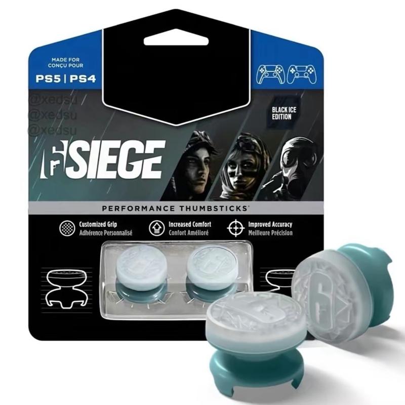 R6 Siege Black Ice Thumbstick Grips for PS5/PS4 & Xbox X/S & Xbox One ...