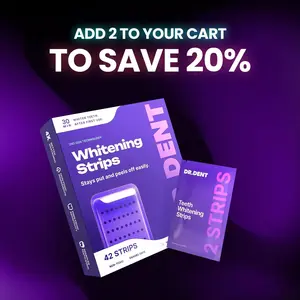 DRDENT Purple Teeth Whitening Strips - 7/21 Whitening Sessions - Safe for Enamel - Non Sensitive Teeth Whitening - Peroxide-Free