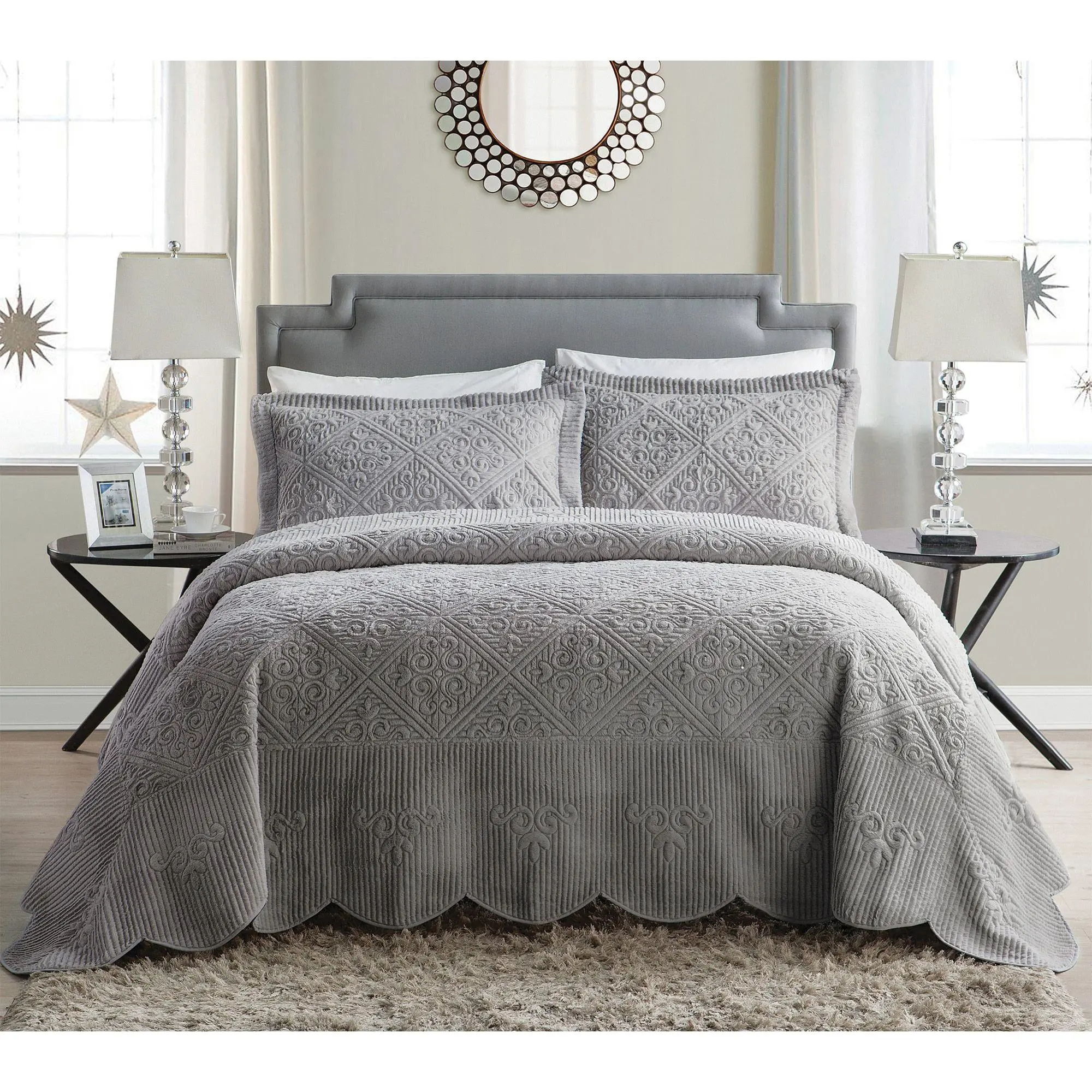 VCNY Home Westland Quilted Plush Bedspread Set, Queen VCNY Home Westland Quilted Plush Bedspread Set, Queen