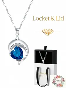 Whale Blue Heart Isle Necklace Original design with lovely dolphin & blue heart-shaped gem, simple and elegant.Comes with a delicate drawer-style jewelry box.Ideal gift for women on birthdays, Mother’s Day, Valentine’s Day, Christmas and anniversaries.