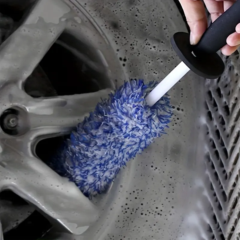 Car Wheel Deep Cleaning Brush with Curved Shape Head for Spoke Gaps, Rim-Safe Design to Prevent Coating Scratches, Ideal for Car Washing & Auto Detailing