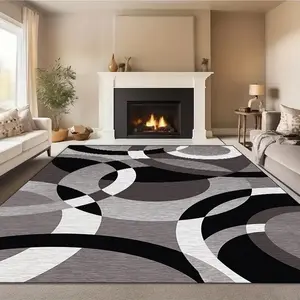 Boho Style Geometric Pattern Floor Mat, Non-slip Washable Floor Carpet, Decorative Area Rug for Home Living Room Bedroom Kitchen, Modern Geometric Rug