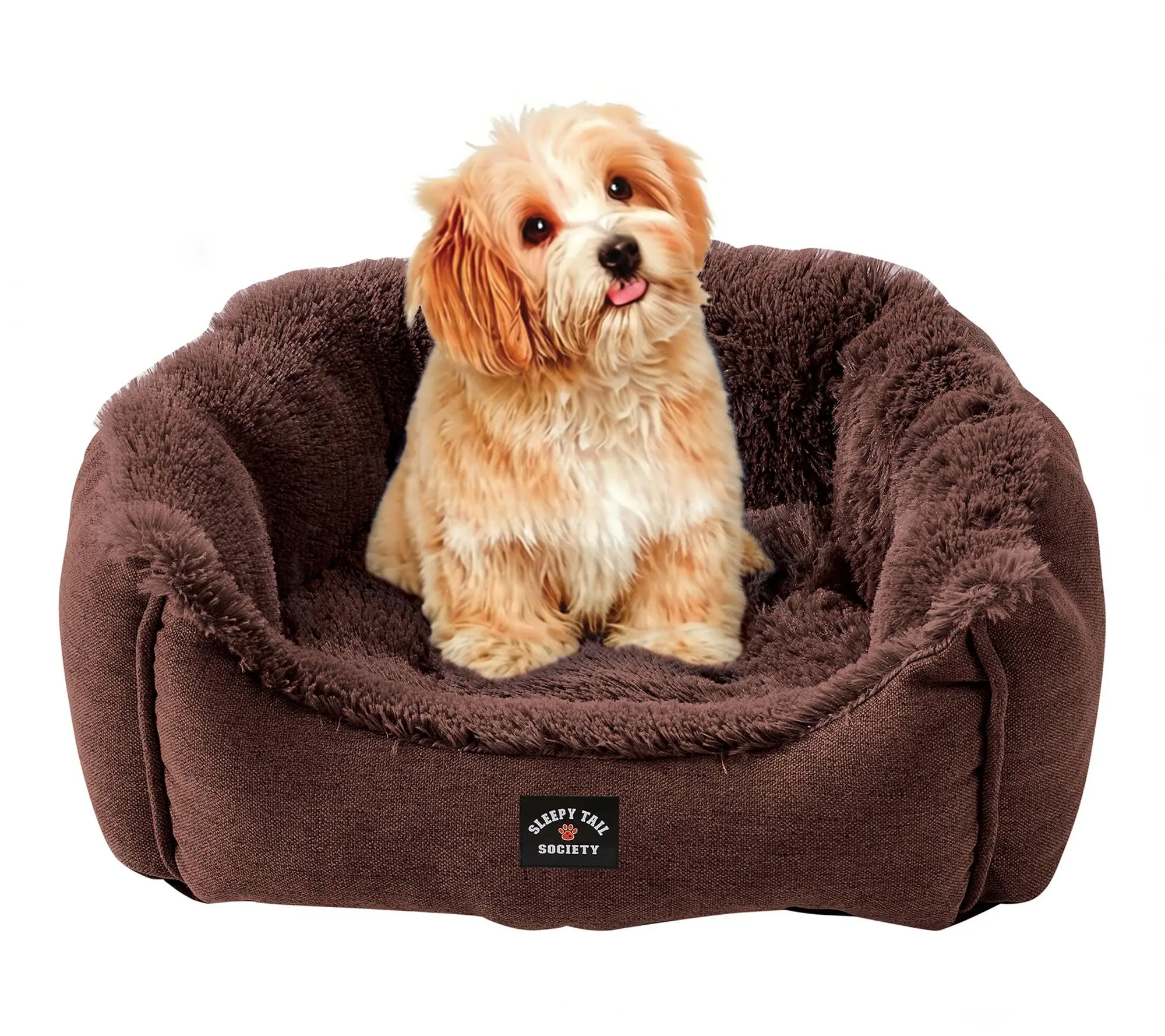 Sleepy Tail Society Small Fluffy Cuddler Pet Bed