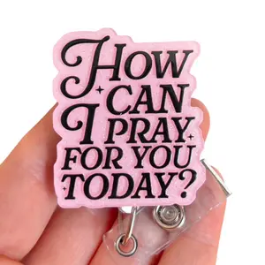 Glitter My Badge How can I pray for you today? badge reel for nurse and hospital workers. Badge clip Badge pull - Retractable swivel clip with a 360 rotation. Great gift for coworker.