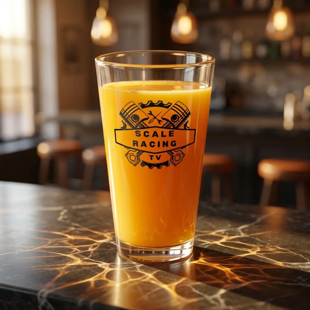 Scale Racing TV 16oz Mixing Glass — Engine Emblem Pint Glass