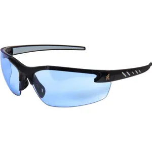 Edge Eyewear 2615235 Zorge Safety Glasses with Blue Lens Black Frame