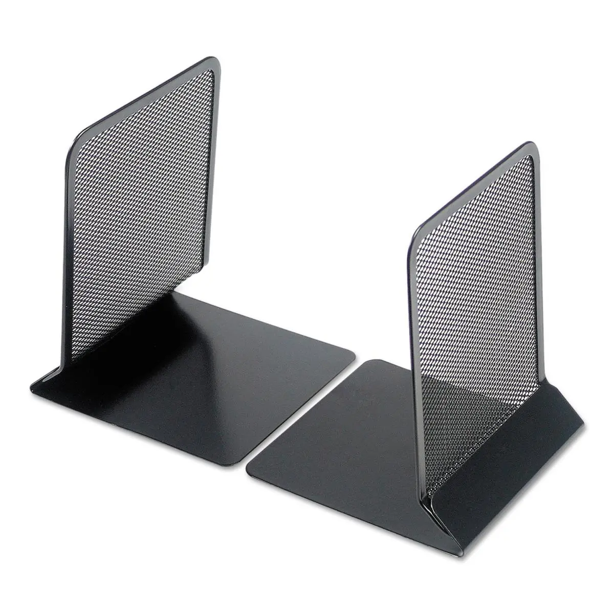 Universal Office Products UNV20025 5.37 x 7 in. Metal Mesh Bookends, Black