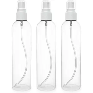 Fine Mist Spray Bottles 8 oz, Empty Refillable Containers - Essential Oils, Disinfectant Spray, Water - Pack of 3