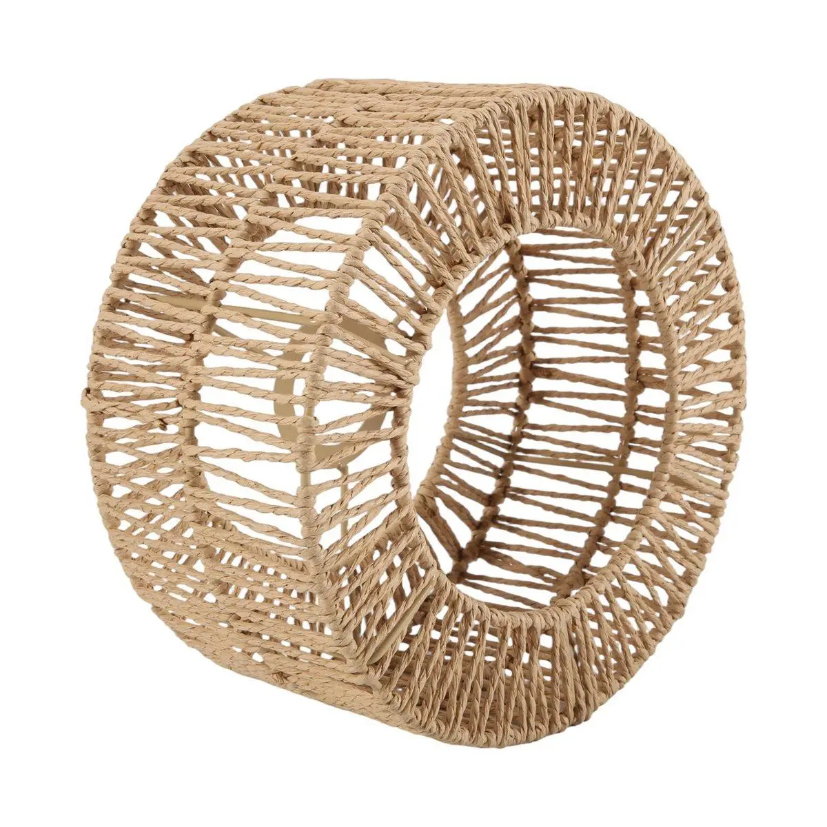 Paper Rope Lampshade Ceiling Light Shade Boho Chandelier Shade Bulb Guard for Restaurant Cafe Living Room 22x11cm