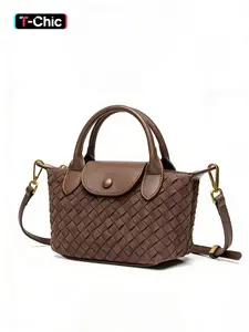 Crossbody Bag Mini Small Size Braided PU Leather Women's top Handle Handbag Fashion Travel Daily Satchel