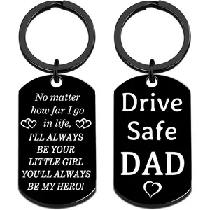 Fathers Gift Drive Safe Keychain for Him Best Dad Ever Gifts for Papa Daddy Father in Law Birthday Fathers Day Gift from Daughter Son