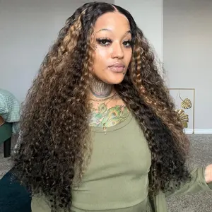 【28"only $169.99】Highlight Burmese Curly 13x6 Pre-cut Lace Front Human Hair Glueless Wig With Flexible Fit Drawstring Bleached Knots 200% Density Wig Classic Elegant Curls #SummerVibes