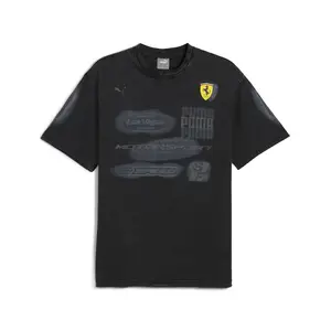 PUMA Mens Scuderia Ferrari Race Desert Sun Las Vegas Graphic Crew Neck Short Sleeve Casual Tops Casual - Black