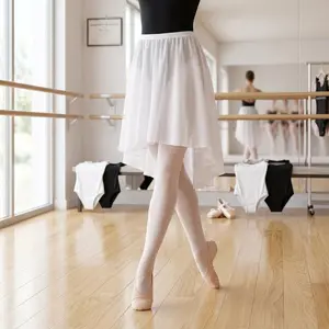 Women's Ballet Wrap Skirt - Chiffon Pull-on Elastic Waist Dance Skirt for Ballet Practice Performance Dancewear Girls Ladies Elegant Flowy Lightweight Comfortable Skirt Perfect for Dance Class Rehearsal Stage Show