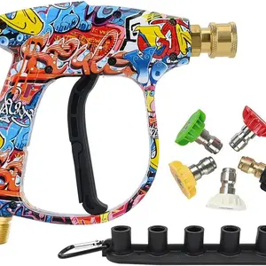 High-Pressure Washer Quick-Connect Universal Spray Gun, Car Wash Machine Nozzle Set, Complete Car Water Gun Kit, Easy Installation, Car Wash Sprayer