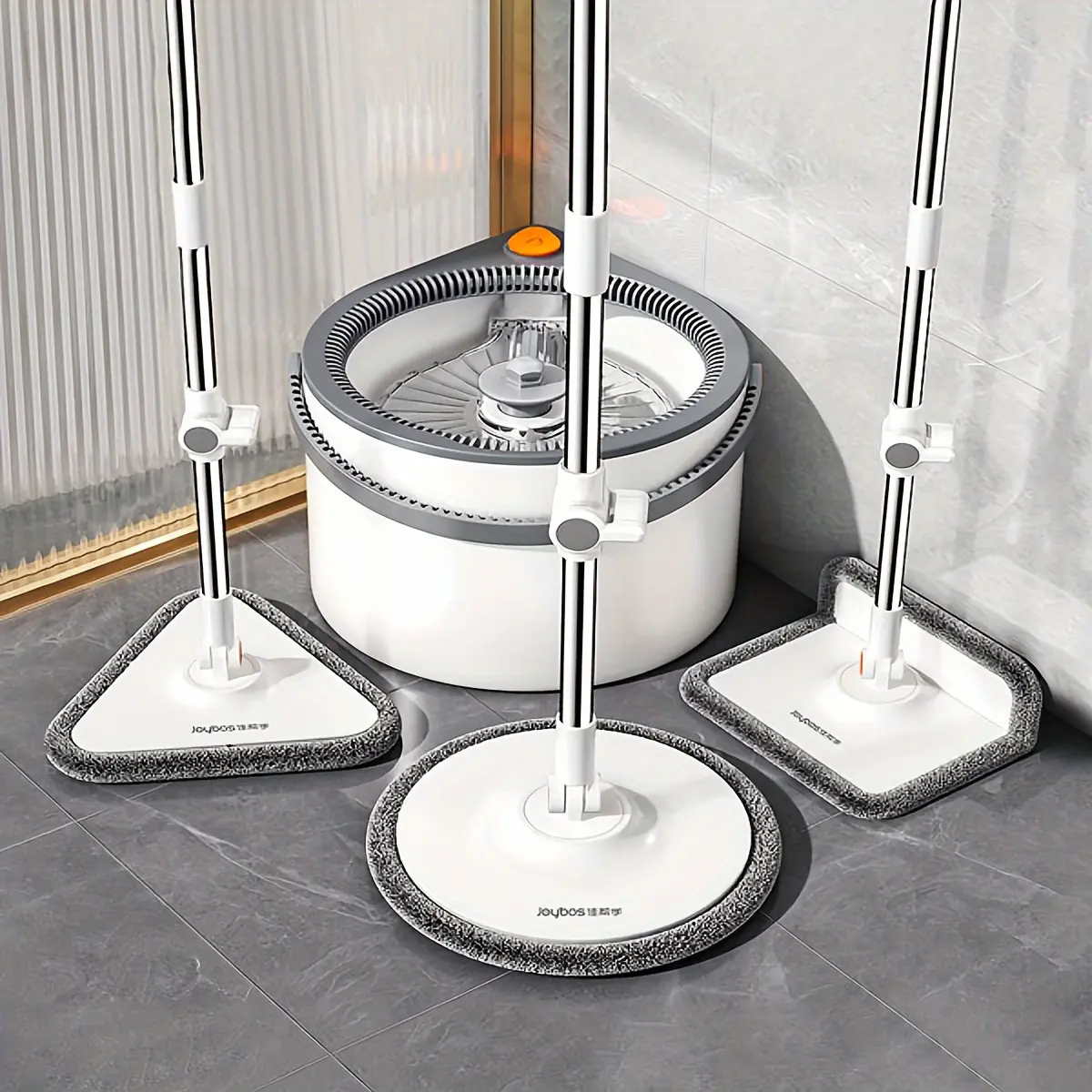 Joybos® Sewage Separation Hands-free Wash Mop And Bucket Set, With Three Types Mop Heads, Household Rotating Floor Mop, Lazy Mop, Dust Removal Mop, Dry And Wet Use, Perfect For Home, Kitchen, Bathroom Floor, Cleaning Supplies, Cleaning Tool.