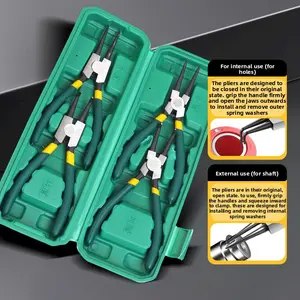 Spring Clamp Pliers Set, 2-in-1, Right-Angle/Straight Spring Clamp, Internal & External Bending, Manual Multi-Size Pliers