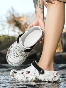 Unisex Eva Print Beach Sandals, Men's Sport Slippers, Women's Large Size Athletic Shoes, Fashion Breathable Footwear