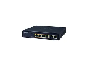 PLANET FSD-604HP Unmanaged 4-Port 10/100TX 802.3af/at PoE + 2-Port 10/100TX Desktop Switch (60 Watts)