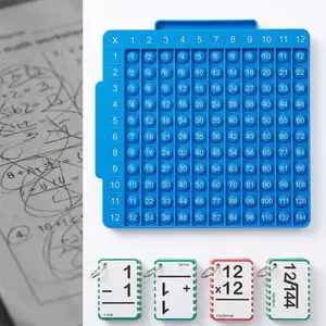 KIDGENIUS Math Fidget Toy POP Fidget Math Flash Cards & Magnetic Board, Math Learning Games for Kids 1st-6th Grade, Multiplication Table Chart, Addition Subtraction Division Games, Math Learning Blocks, Learning Tool & Materials for Homeschool & Classroom