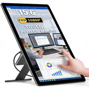 15.6 Inch 1080P Portable Gaming Monitor - 144Hz IPS Display, 100% sRGB HDR Touch Screen, Ultra-Slim Eye Care Dual Speakers Kickstand, USB-C HDMI Monitors for Gaming Laptop PC Mac PS5 Xbox Switch extender mini mobile  monitor Full Office Ultra-Thin cheap w