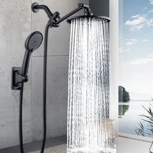 8.8'' High-Pressure Rain Shower Head with 10'' Extension Arm, Adjustable Leak Proof Bracket, Handheld Shower Combo with Hose