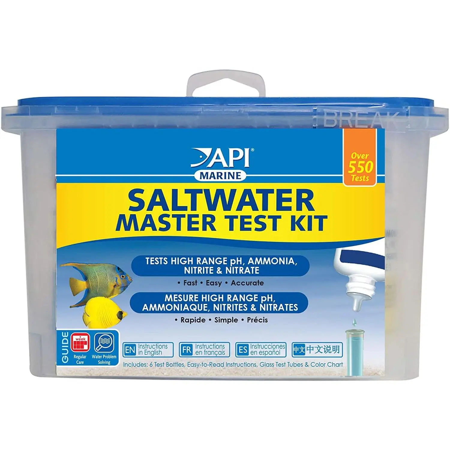 Saltwater Master Test Kit - Comprehensive 550-Test Water Quality ...
