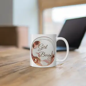 Empowering Girl Boss Mug 11oz, Perfect Gift for Her, Inspirational Coffee Cup, Office Decor, Motivational Drinkware Washable Tumbler