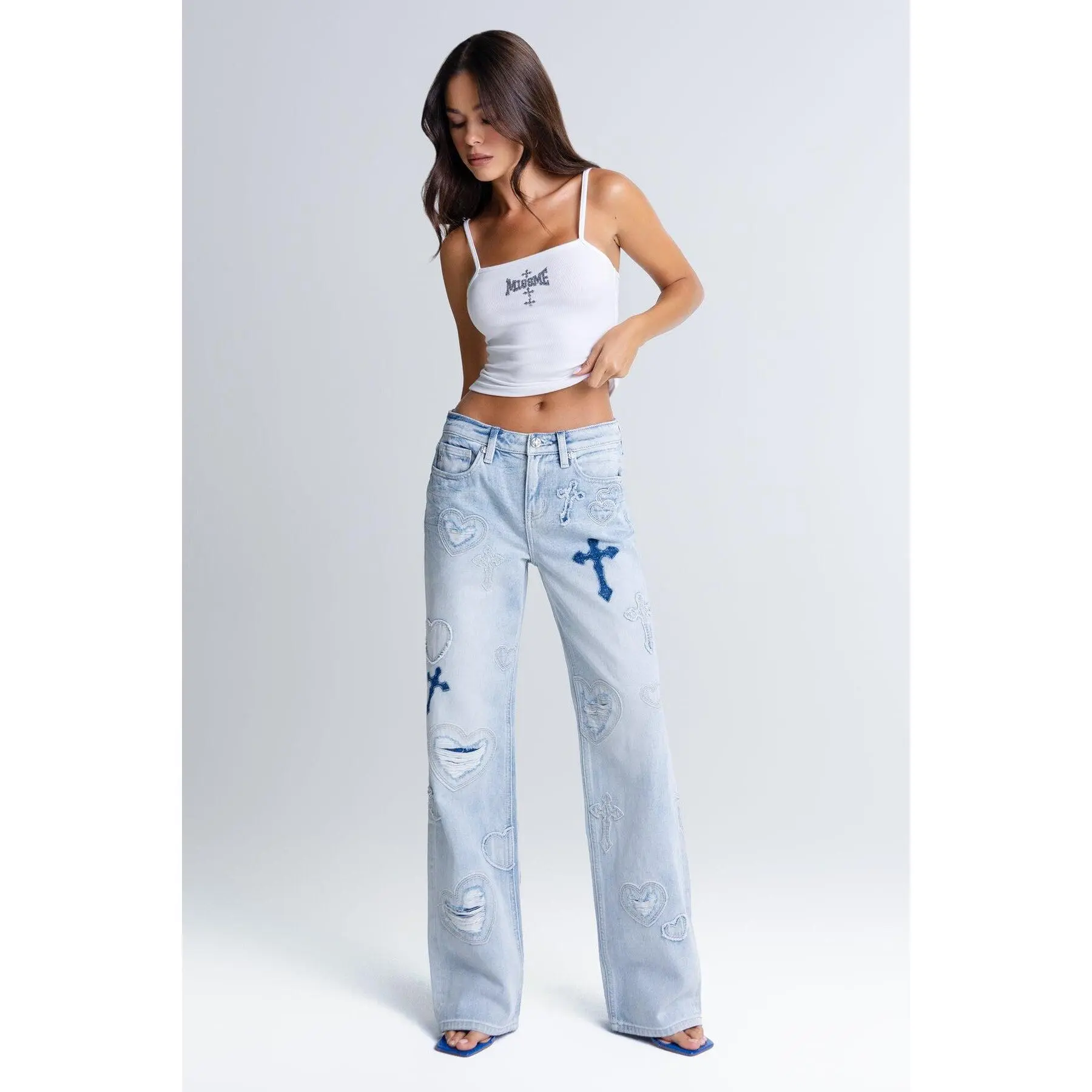 Aryanna Heart Cross Slim Wide