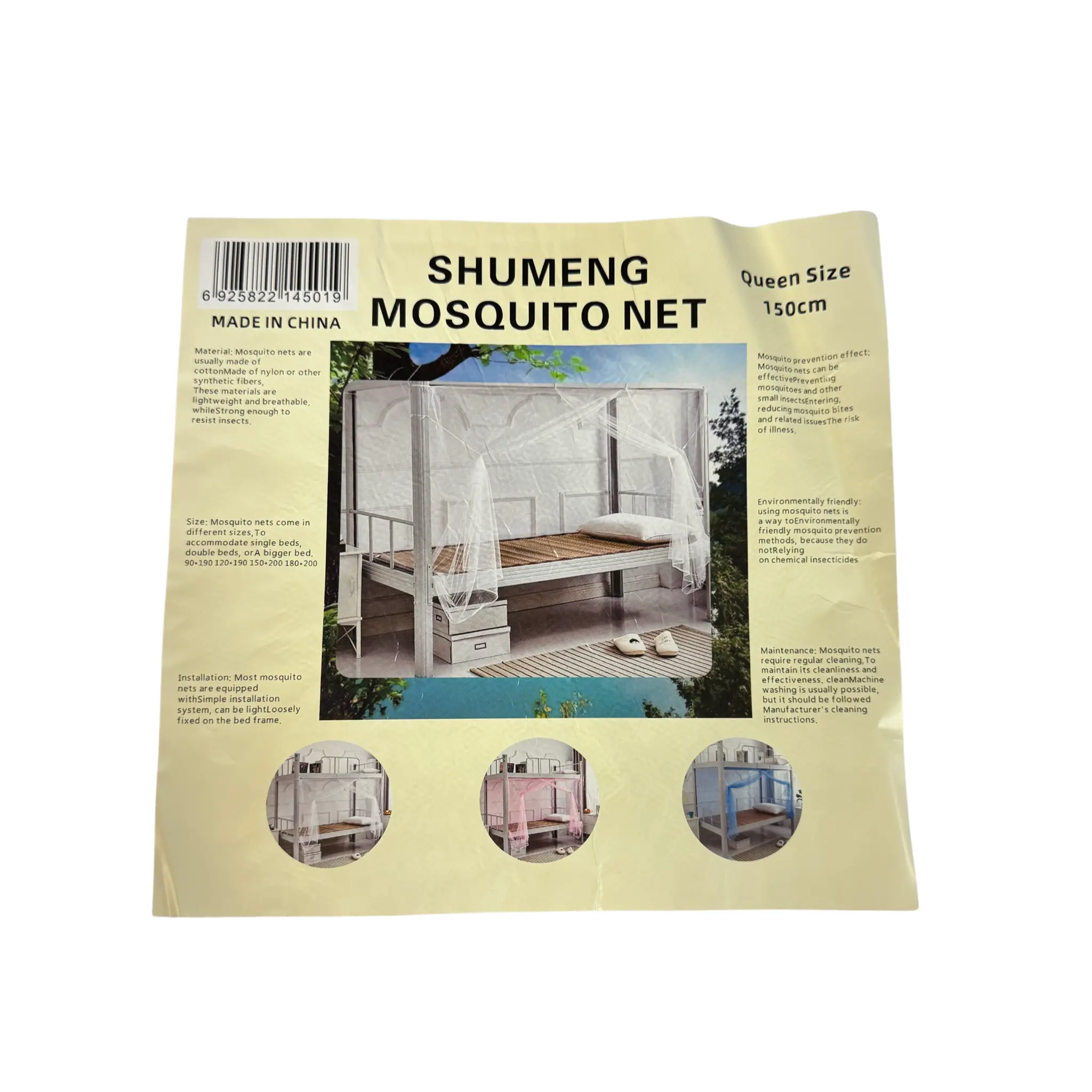 Mosquitero Camero / Queen Size Mosquito Net, Bedroom Use Insect Netting