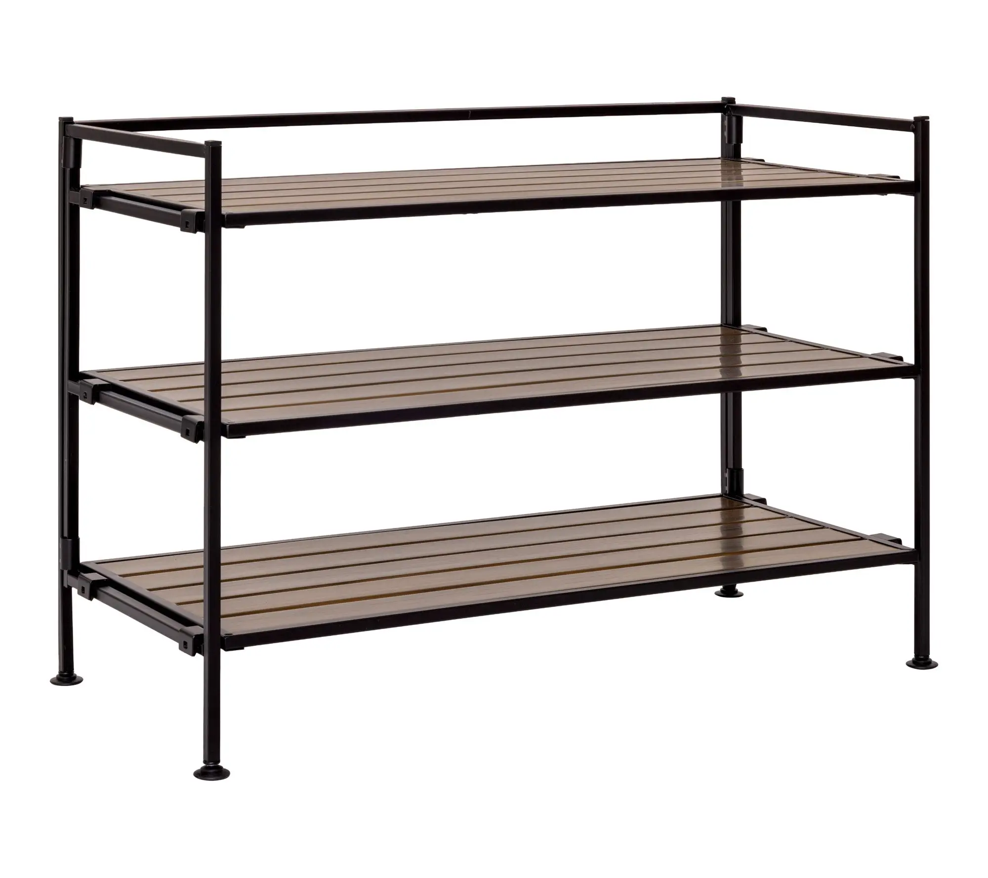 Seville Classics 3-Tier HOME Resin Slatted Stackable Shoe