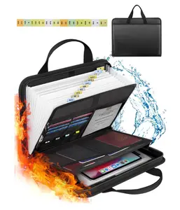 Important Document Organizer Folio Accordion File Organizer Fireproof Expanding File Folder Storage Box with Zipper Labels 13 Pockets for Business Office Receipt Travel