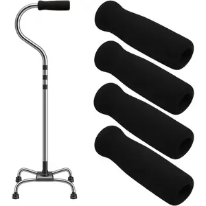 4PCS Foam Cane Grip Replacement Thick Cushioned Grip Offset Cane Walker Handle Cushions Walking Seniors Balance Standard Foam Handle Pads for Men Women Bicycle Handlebars Cane Accessories