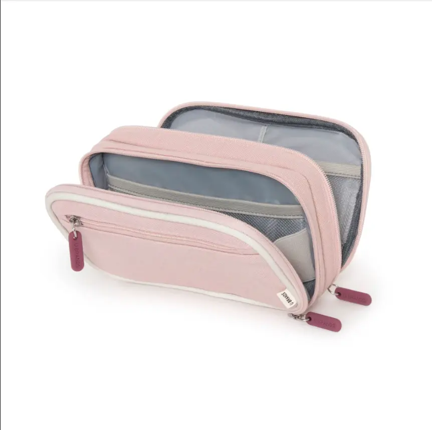 Canvas Tech Organizer for Chargers, Cords and Accessories, 7.8 x 5 Inches, Pink