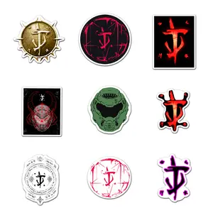 The Mark Of The Doom Slayer Sticker Pack 9 PCS Vinyl, Music Car Wall Kid Phone Book Stickers, Funny Sticker Decal Decor