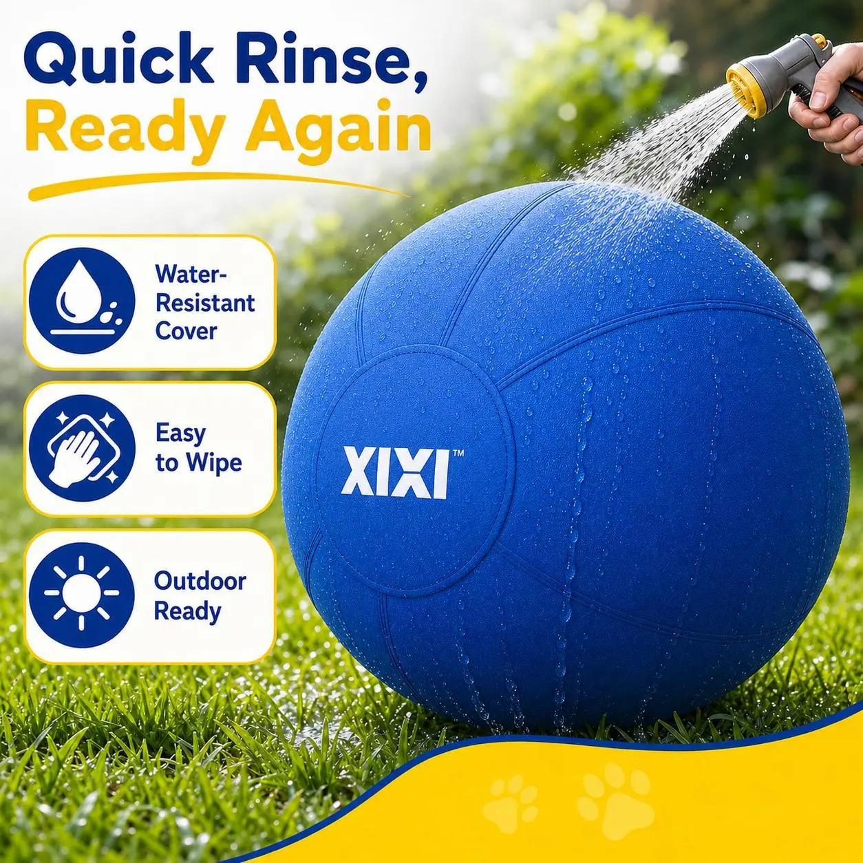 xixiPup Interactive Herding Ball for Dogs, Heavy-Duty Oxford Fabric Cover Oversized Inflatable Training Toy for Outdoor Exercise & Purposeful Play, 18/22/25 in Complete Set, Exercise Ball, 22 Inch