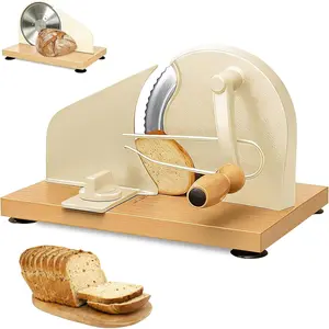Bread Slicer for Homemade Bread,Manual Sourdough Bread  Making Tools for Sandwich,Adjustable Thickness, Hand Crank with Scale Line & Suction Cup & Metal Guid