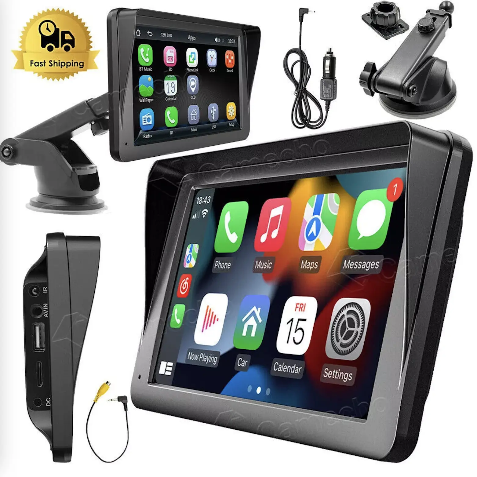 7'' Portable Wireless Apple CarPlay Android Auto Touch Screen Car Radio