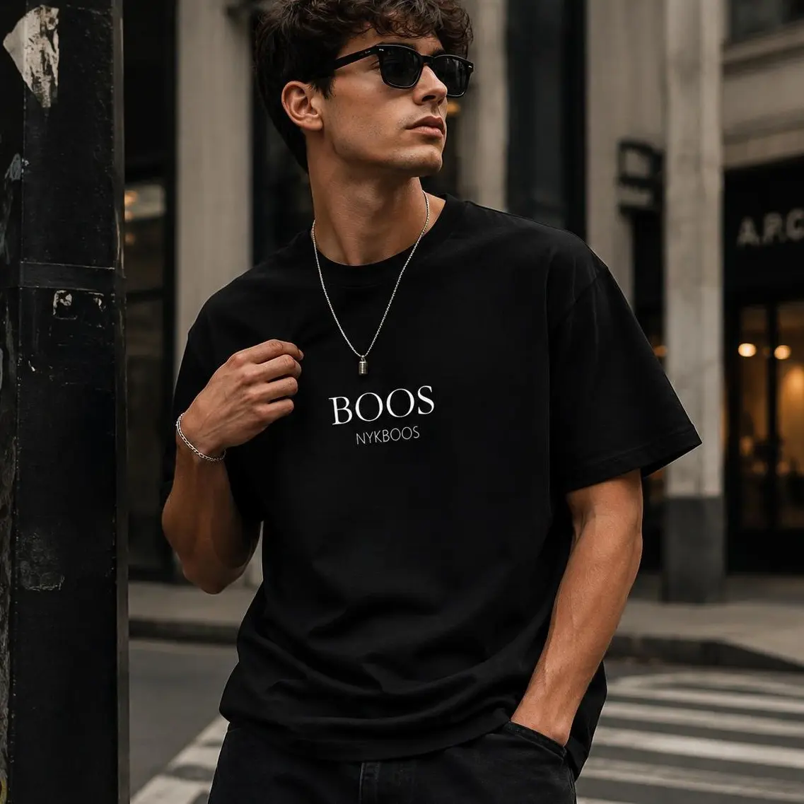 Men's Minimalist Graphic T-Shirt Small Logo Print Menswear Short Sleeve Crew Neck Round Neck Casual Comfortable Breathable Stylish Streetwear Fashion Tee Black Oversized Tshirt Clean Fit Urban Casual Top