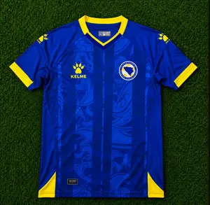 Bosnia Blue Retro Soccer Jersey Shirt, Bosnian Flag Fan Apparel, Football Sports Tee