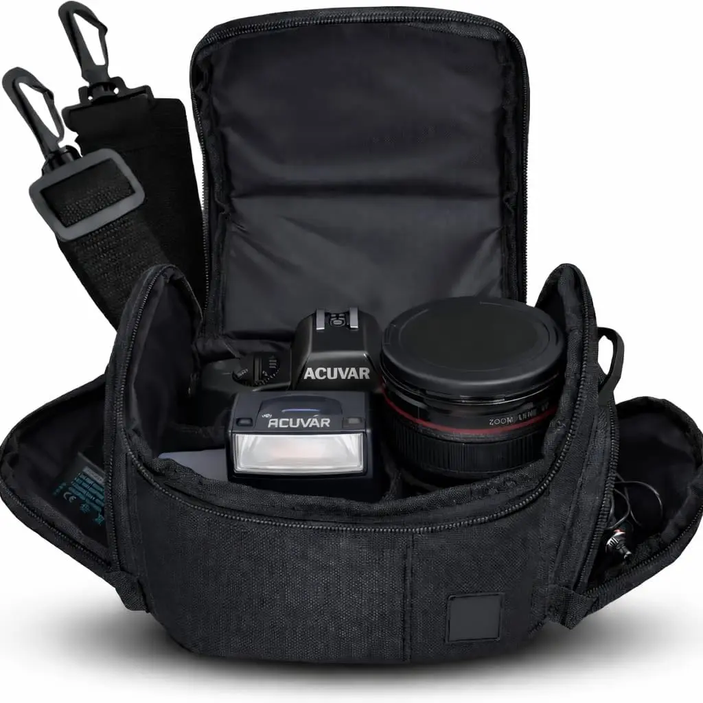 Medium Durable Soft Padded Protective Camera Shoulder Bag - Adjustable Handle, Zipped Closure, for DSLR & Mirrorless Equipment, Compatible with Nikon, Canon, Sony Cameras, Lenses, Memory Cards, Ideal for Photographers & Content Creators