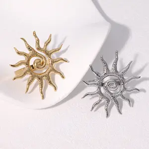 Stainless steel open sun ring does not fade hand jewelry daily wear sun Apollo ring