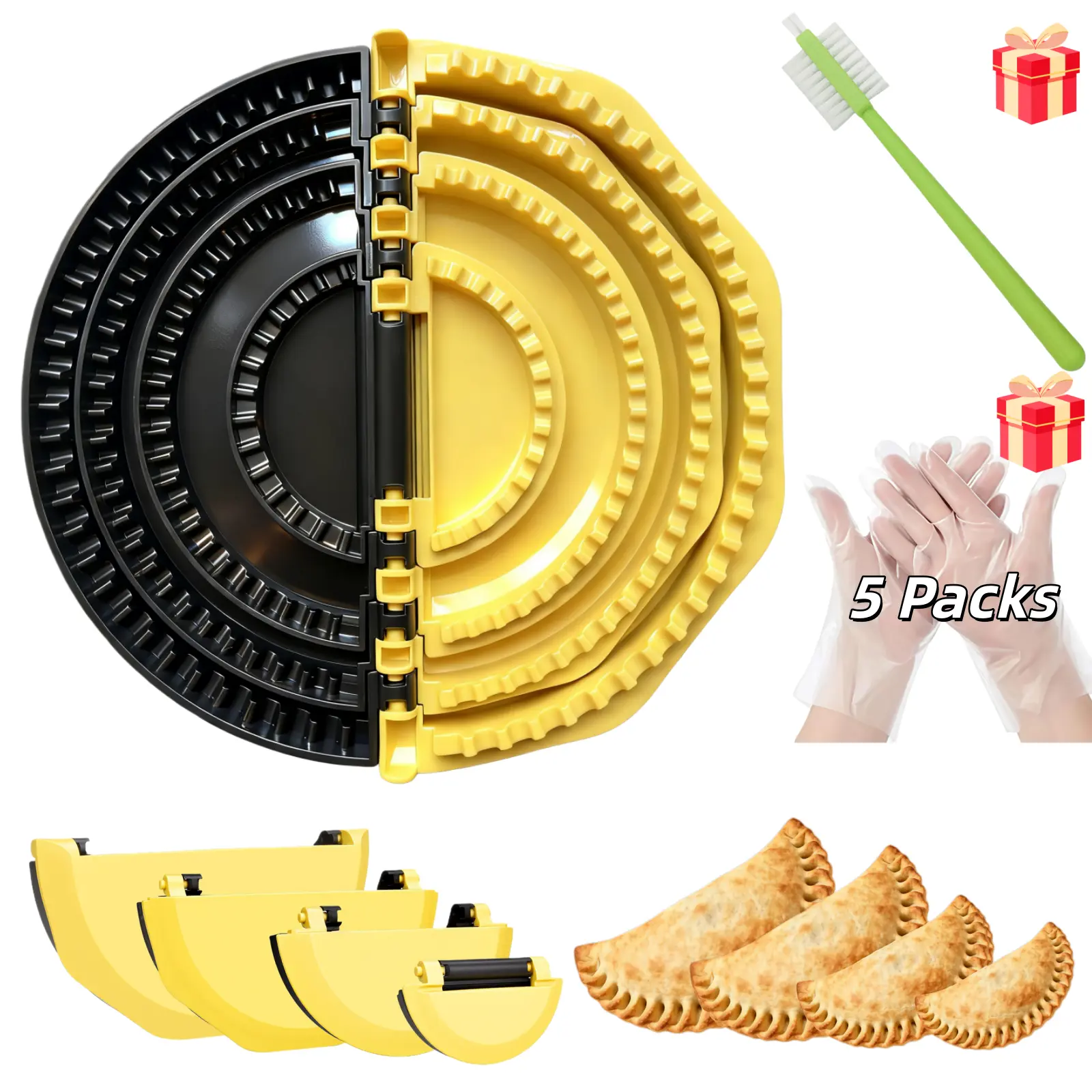 4-in-1 Tortilla Sealer & Quesadilla Maker - 4 Sizes (10+8+6+4 inch) - Perfect for Taco Tuesday, Burritos & More!Bakeware Bakeware