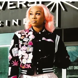 "Mean Girls" Varsity Jacket - Casual Style for Women with Colorful Embellishments and Graphic Design - Womenswear